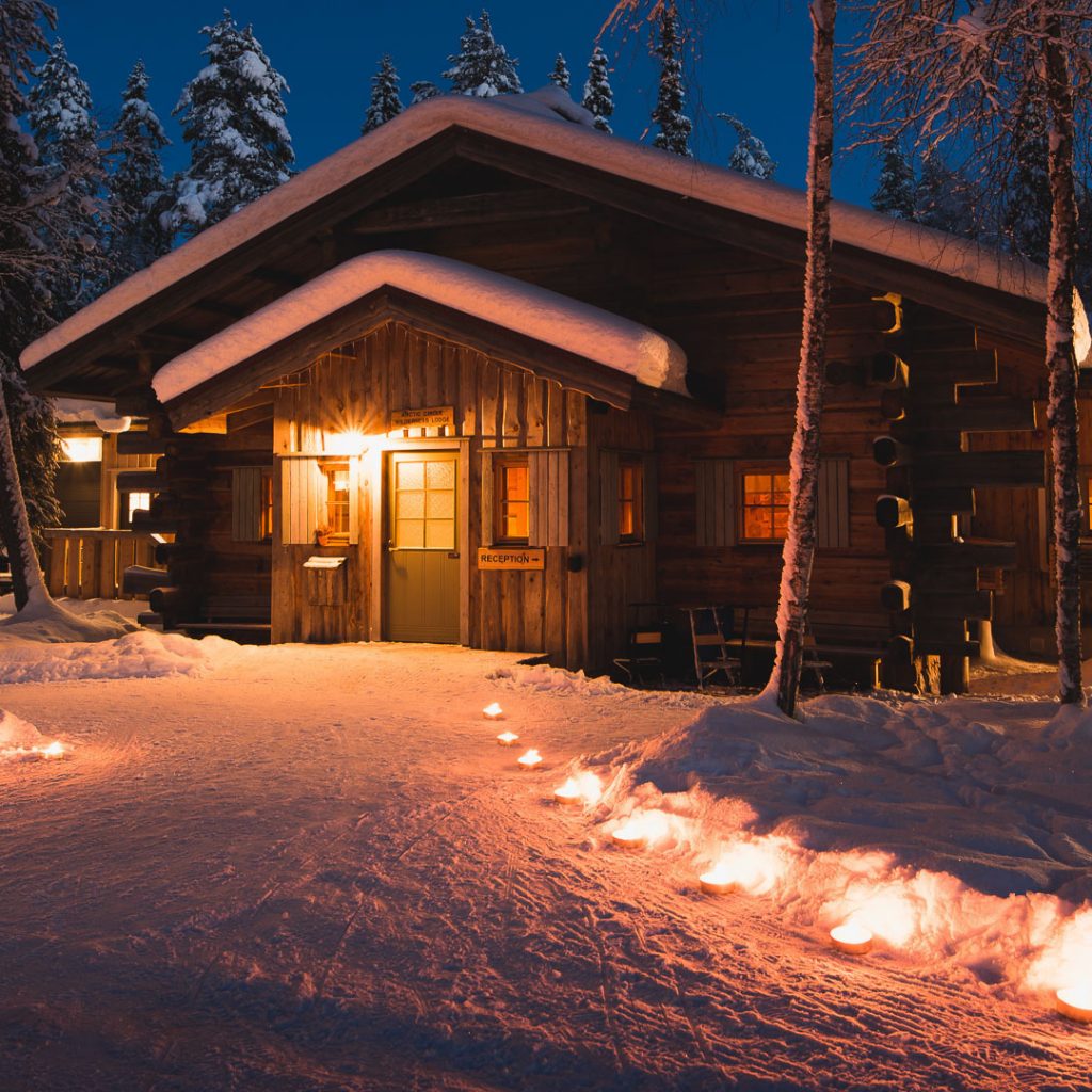 Snowy cozy cabin in the Arctic Wilderness Resort. Winter / Arctic Circle Wilderness Resort, Rovaniemi, Wild Nordic Finland @wildnordicfinland