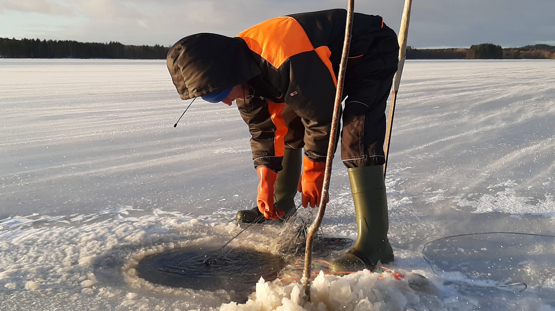 Lakeland, Bomba / Talviverkkojen kokeminen, Bomba Winter Fishing with a professional fisherman, talviaktiviteetti, Villi Pohjola / Wild Nordic Finland @wildnordicfinland