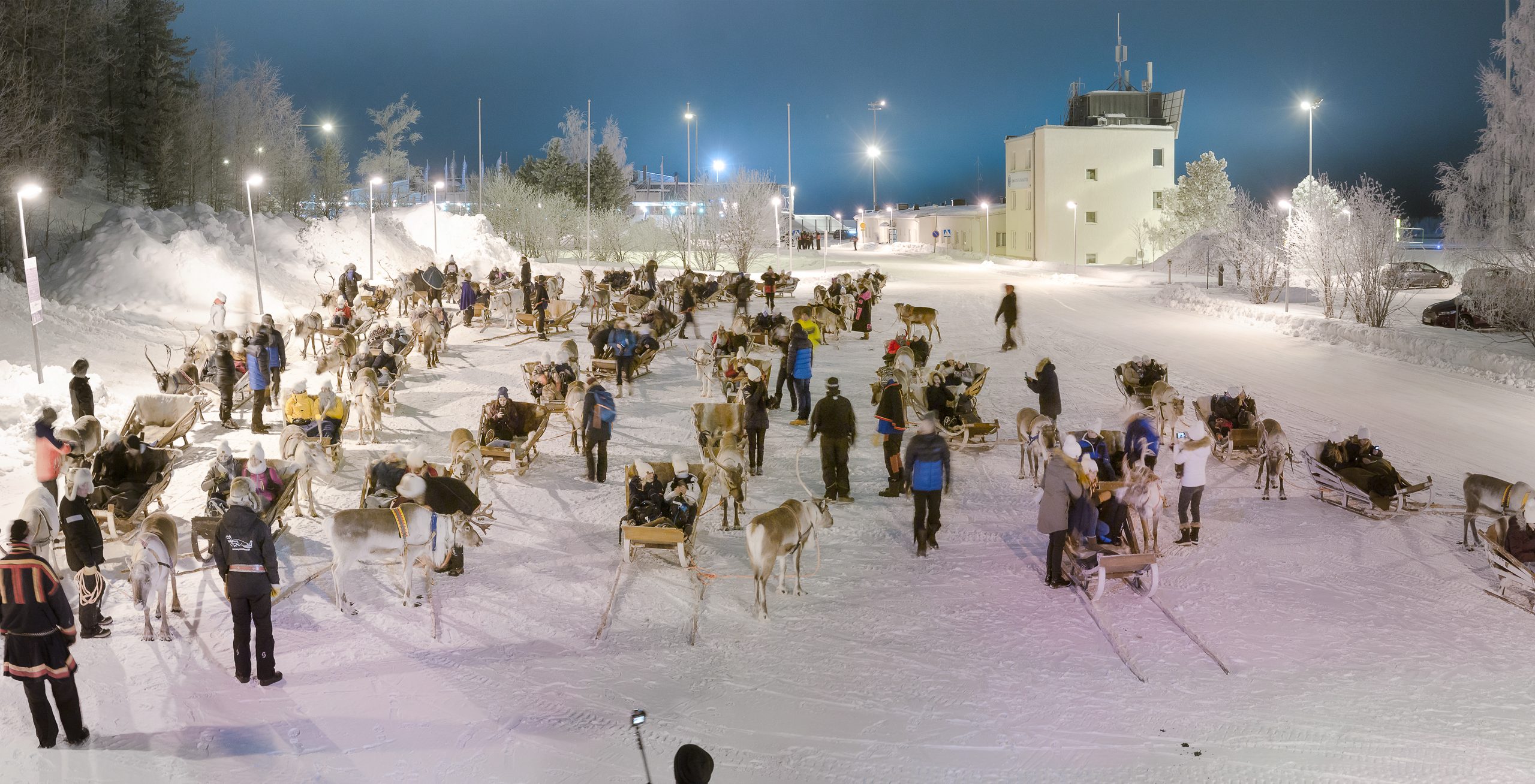 Reindeer taxi at the Rovaniemi airport, Wild Nordic Finland @wildnordicfinland.