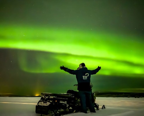 Snowmobile Safari to Search for the Northern Lights by Wild Nordic in Rovaniemi Finland