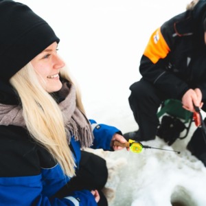 A fun Ice Fishing Experience in Levi