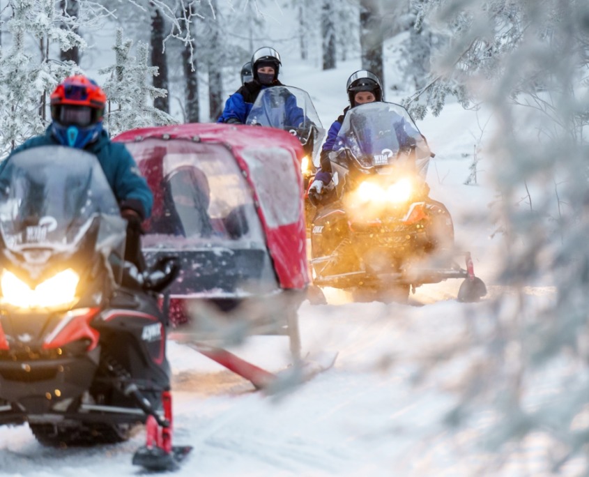 Snowmobile Safari into the Arctic Circle Forest by Wild Nordic in Rovaniemi Finland