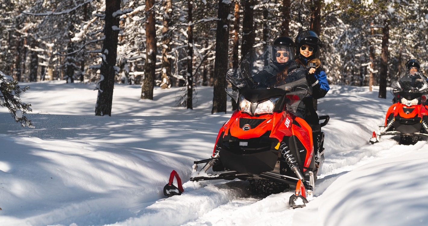 Snowmobile Safari into the Arctic Circle Forest by Wild Nordic in Rovaniemi Finland