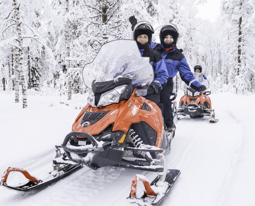 Snowmobile Safari into the Arctic Circle Forest by Wild Nordic in Rovaniemi Finland
