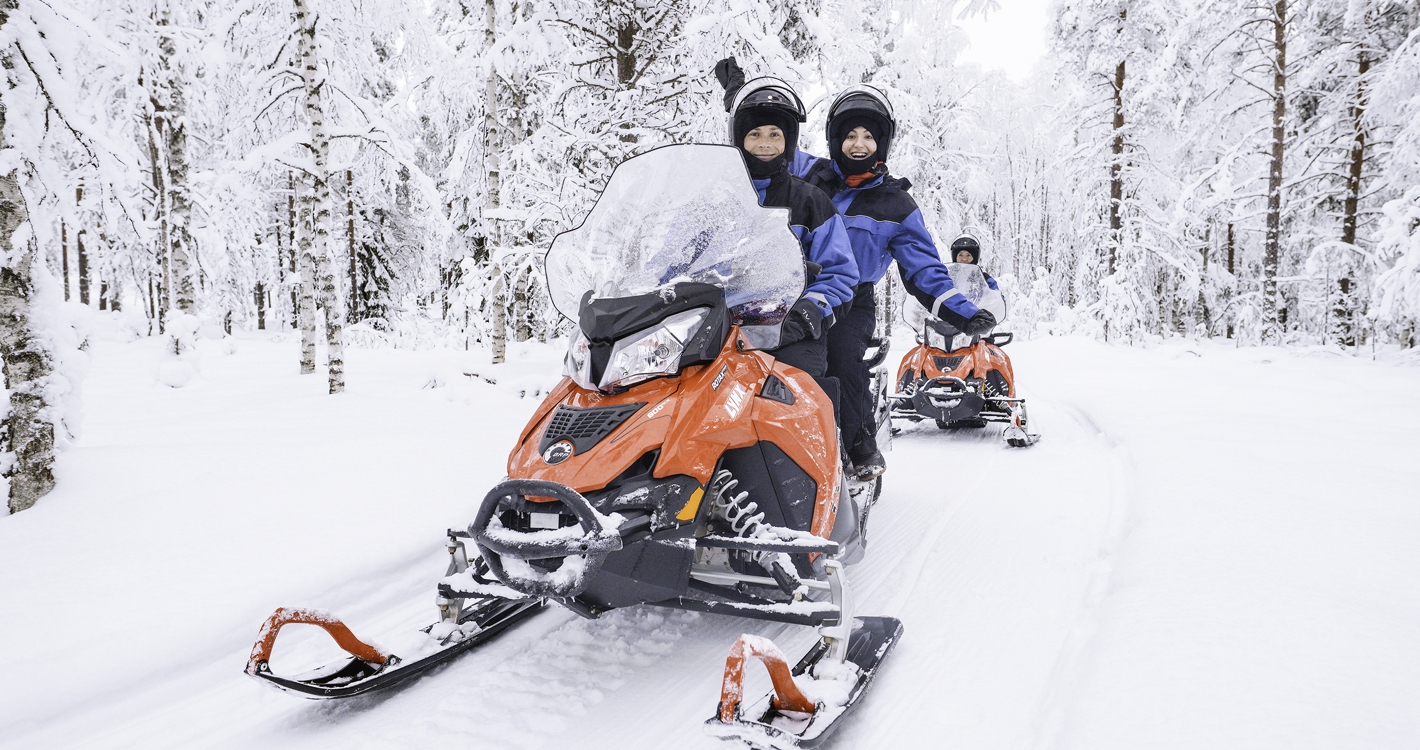 Snowmobile Safari into the Arctic Circle Forest by Wild Nordic in Rovaniemi Finland