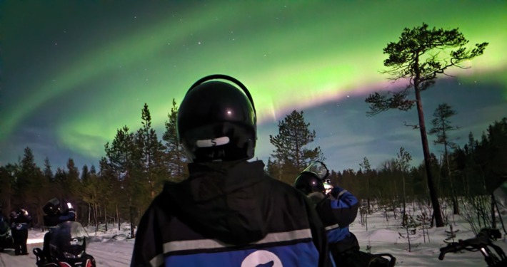 Snowmobile Safari to Search for the Northern Lights by Wild Nordic in Rovaniemi Finland