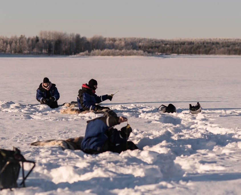 Snowmobile Safari with Ice Fishing Experience by Wild Nordic in Rovaniemi Finland