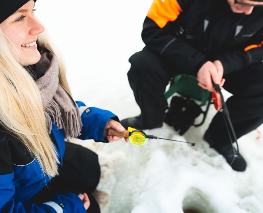 Snowmobile Safari with Ice Fishing Experience by Wild Nordic in Rovaniemi Finland