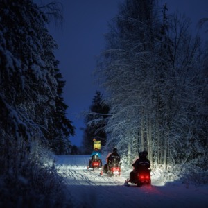 Evening Adventure with Snowmobile and Snacks Wild Nordic Finland in Rovaniemi, Finland