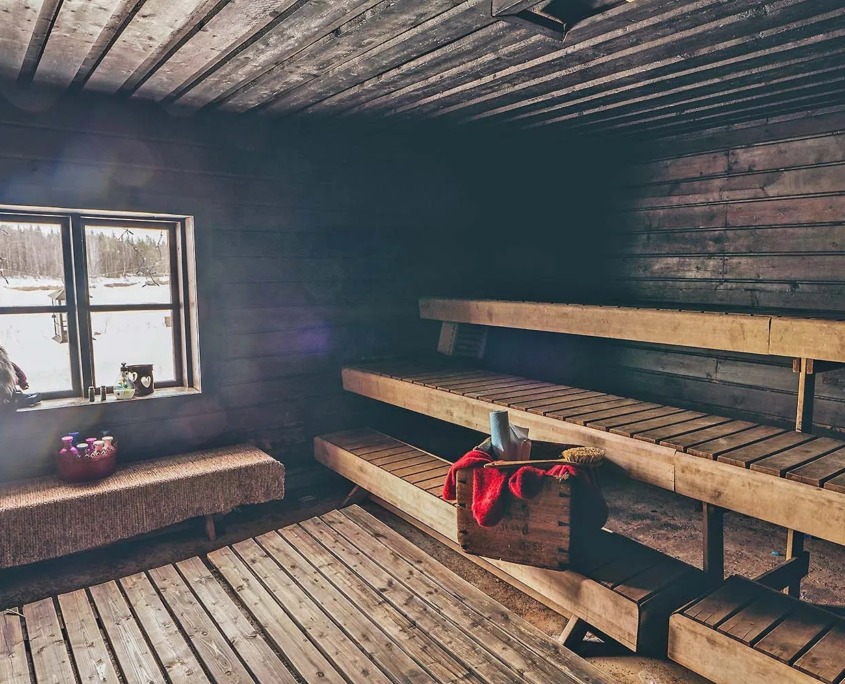 Traditional Riverbank Sauna in Elves Village Levi